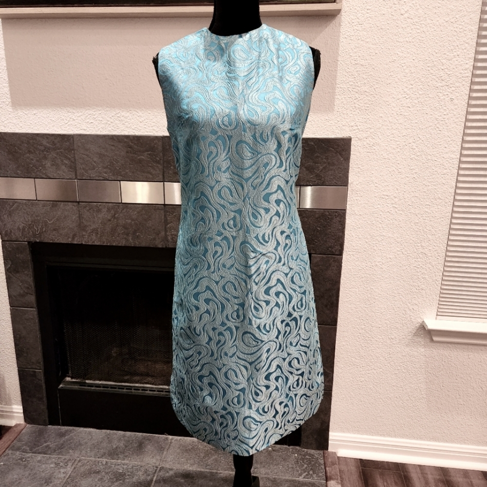 VINTAGE 60s Mod MCM Jackie Brocade Dress UNIQUE